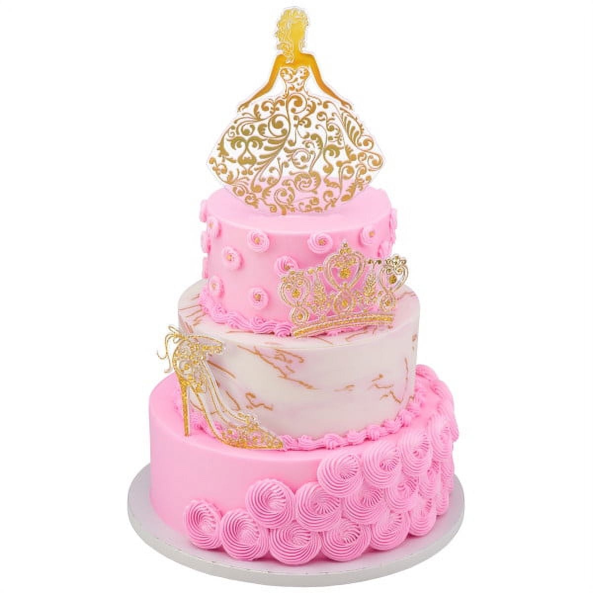 Gold Quinceañera Cake Decoration Kit