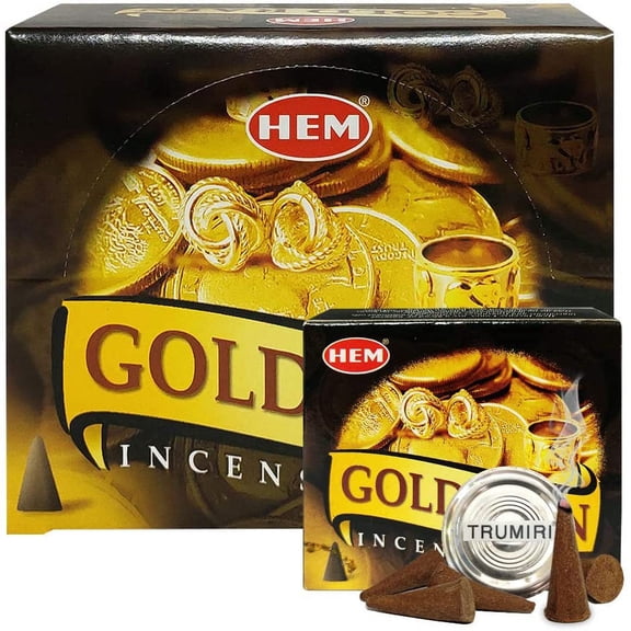 Gold Rain Incense Cones And Cone Incense Burner Bundle Insence Insense Hem Incense