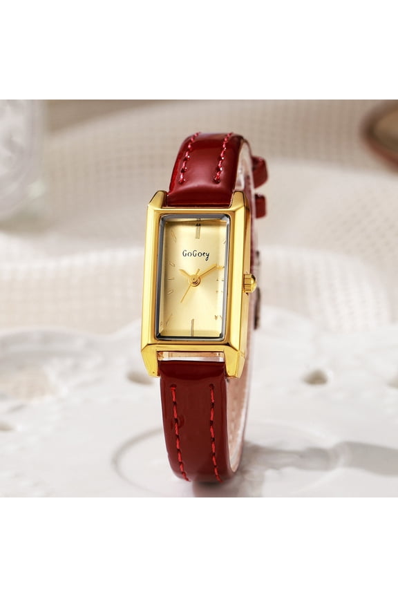 Gold Rectangular Women's Watch Women's Style Student Belt Quartz Watch