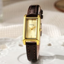 Gold Rectangular Women's Watch Women's Style Student Belt Quartz Watch