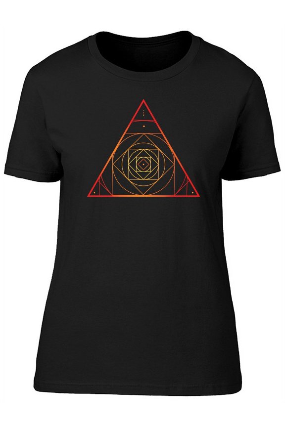 Gold & Red Triangle Geometric T-Shirt Women -Image by Shutterstock, Female Small