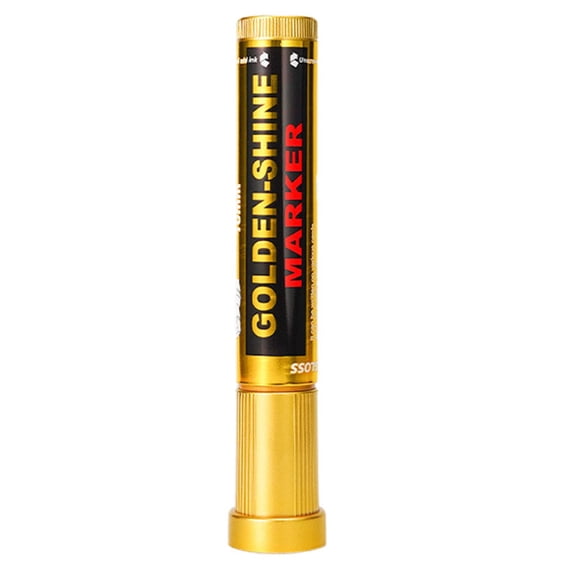 Gold Refillable Oil Paint Marker, 3ml, Metallic Ink, Medium Tip for Stone, Wood, Metal, Glass, Ceramic, DIY Craft, 1 Pen