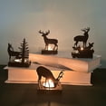 thumbnail image 1 of Gold Reindeer Tealight Candle Holders Elegant Metal Iron Christmas Deer Candlestick Vintage Rustic Pedestal Candlesticks For Christmas Tabletop Centerpiece Holiday Easter Decoration, 1 of 7
