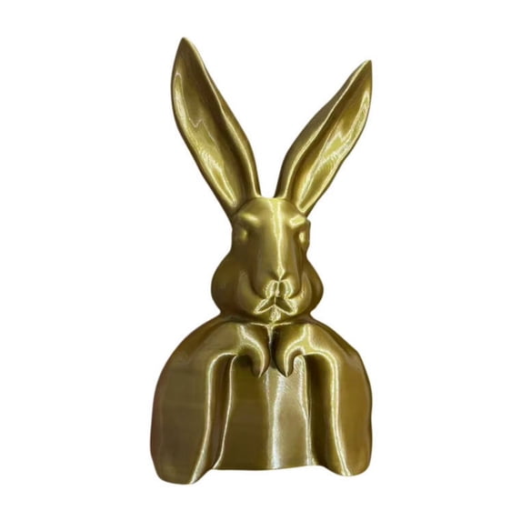 Gold Resin Bunny Statue, 4.7 Inch Easter Table Centerpiece, Spring Rabbits Decoration, Rabbit Figurines Decorative Sculpture Collectibles Gift for Home Indoor Decor