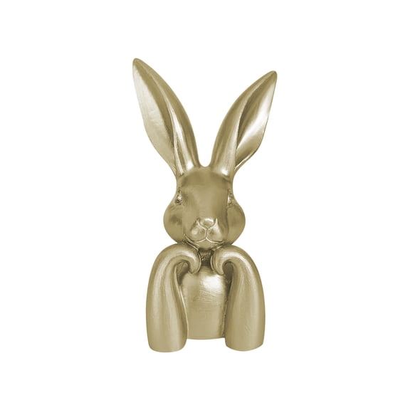 Gold Resin Bunny Table Decor Easter Thinking Bunny Figurine For Home Table Centerpieces Golden Rabbit Statue For Spring Living Room Shelf Mantel Decorations,Sitting Bunny Figurine,Gold Easter Bunny