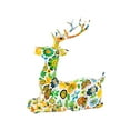 thumbnail image 1 of Gold Resin Christmas Reindeer Figurines Seated Deer Holiday Decoration Gold Reindeer Statues Deer Wine Cabinet Ornaments Metal Deer Tabletop Decor Ideal for Mantel Living Room Bedroom(Gold), 1 of 5