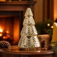 thumbnail image 1 of Gold Resin Christmas Tree, Vintage Textured Metallic Holiday Tree Decor, for Indoor, Centerpieces, Fireplace, Mantel, Home Decor, Holiday Gifts, 1 of 7