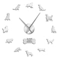 thumbnail image 1 of Gold Retriever Wall Clock Dog Pet Mirror Wall Stickers DIY Giant Wall Clock Retriever Dog Artwork Animal Frameless Wall Watch(Silver,37inch), 1 of 7