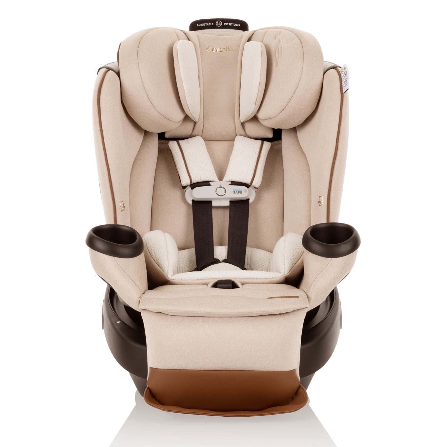 Walmart exclusive discounts  Evenflo Gold Revolve360 Extend All-in-One Rotational Car Seat with Green & Gentle Fabric (Champagne)