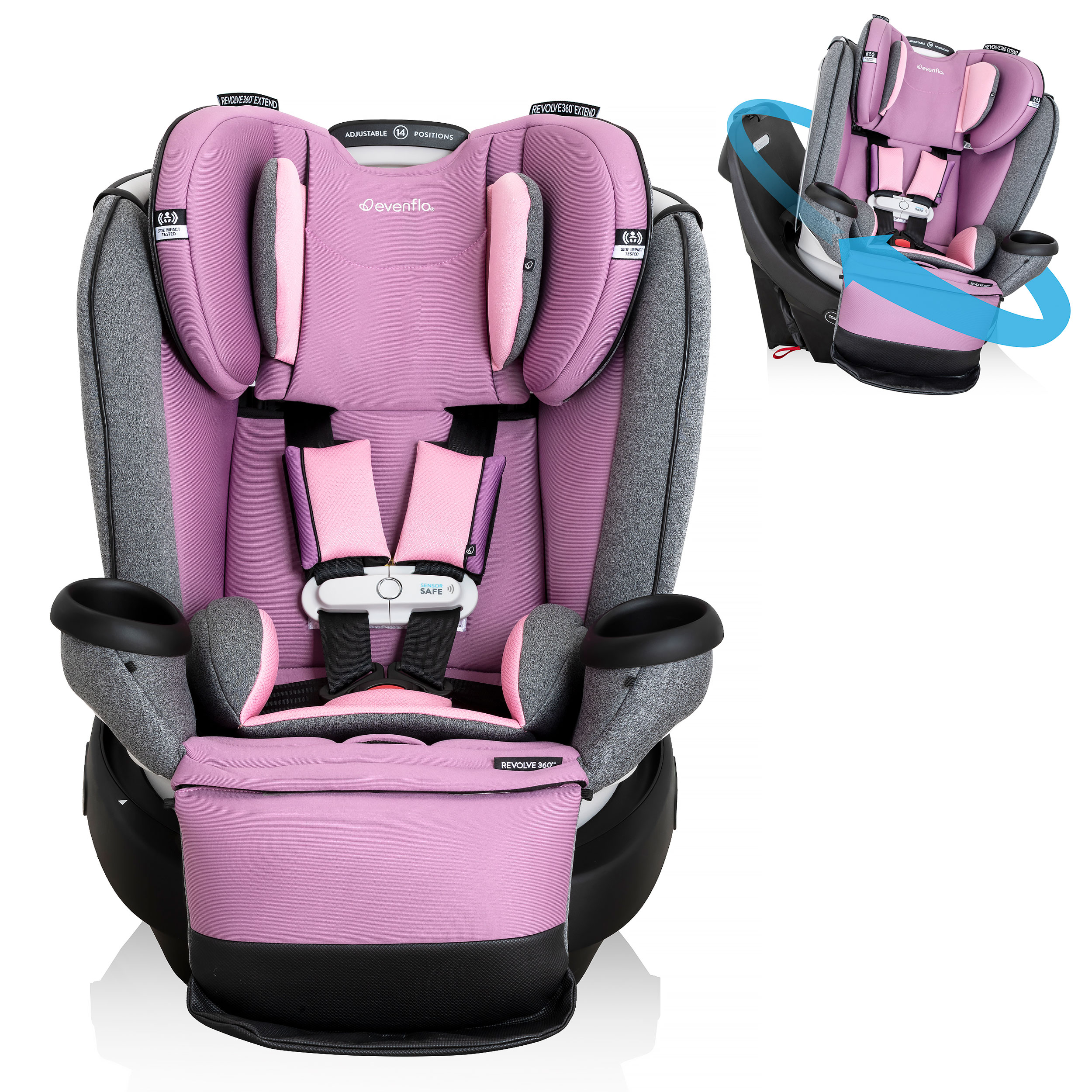 Gold Revolve360 Extend All-in-One Rotational Car Seat with SensorSafe (Opal Pink) - image 1 of 37