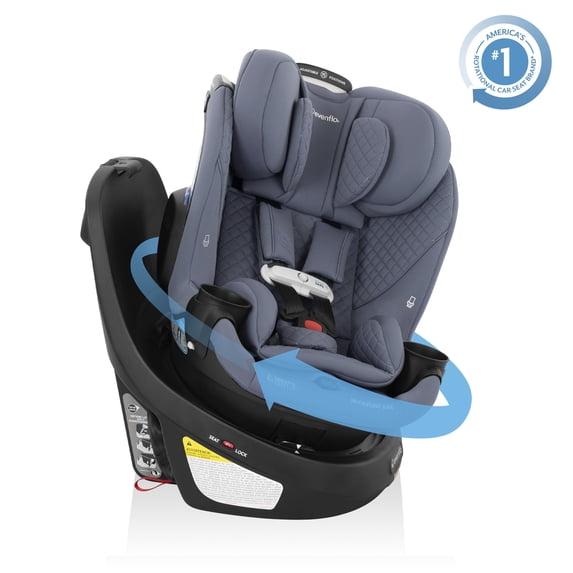 Evenflo Revolve360 Slim 2-in-1 Rotating Car Seat with Green & Gentle Fabric (Flint)