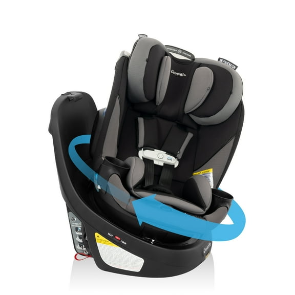 Evenflo Gold Revolve360 Slim 2-in-1 Rotating Car Seat with SensorSafe (Obsidian)
