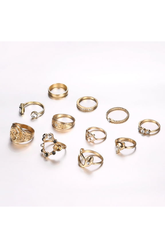 Gold Rhinestone Fox Ring: European Style Alloy Fashion Ring for Women Serpentine Design, High Quality, New Design