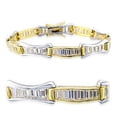 thumbnail image 1 of Gold+Rhodium Brass Bracelet with AAA Grade CZ in Clear for Women Clear Stone Color Style 32013 Size 7, 1 of 1