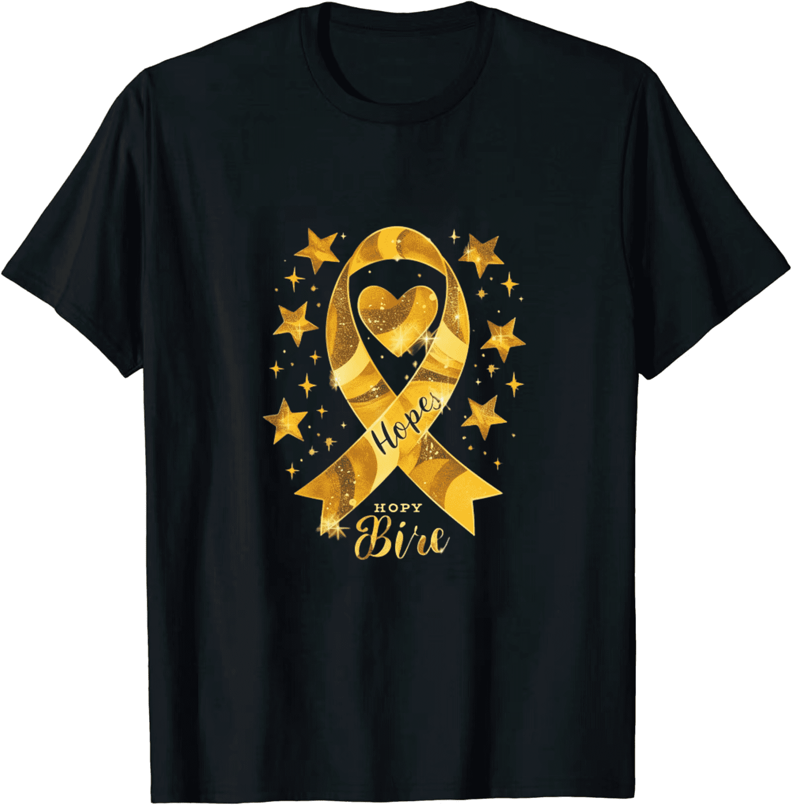 Gold Ribbon Symbol Of Hope For The Brave T shirt Walmart gold-ribbon-symbol-of-hope-for-the-brave-t-shirt-walmart