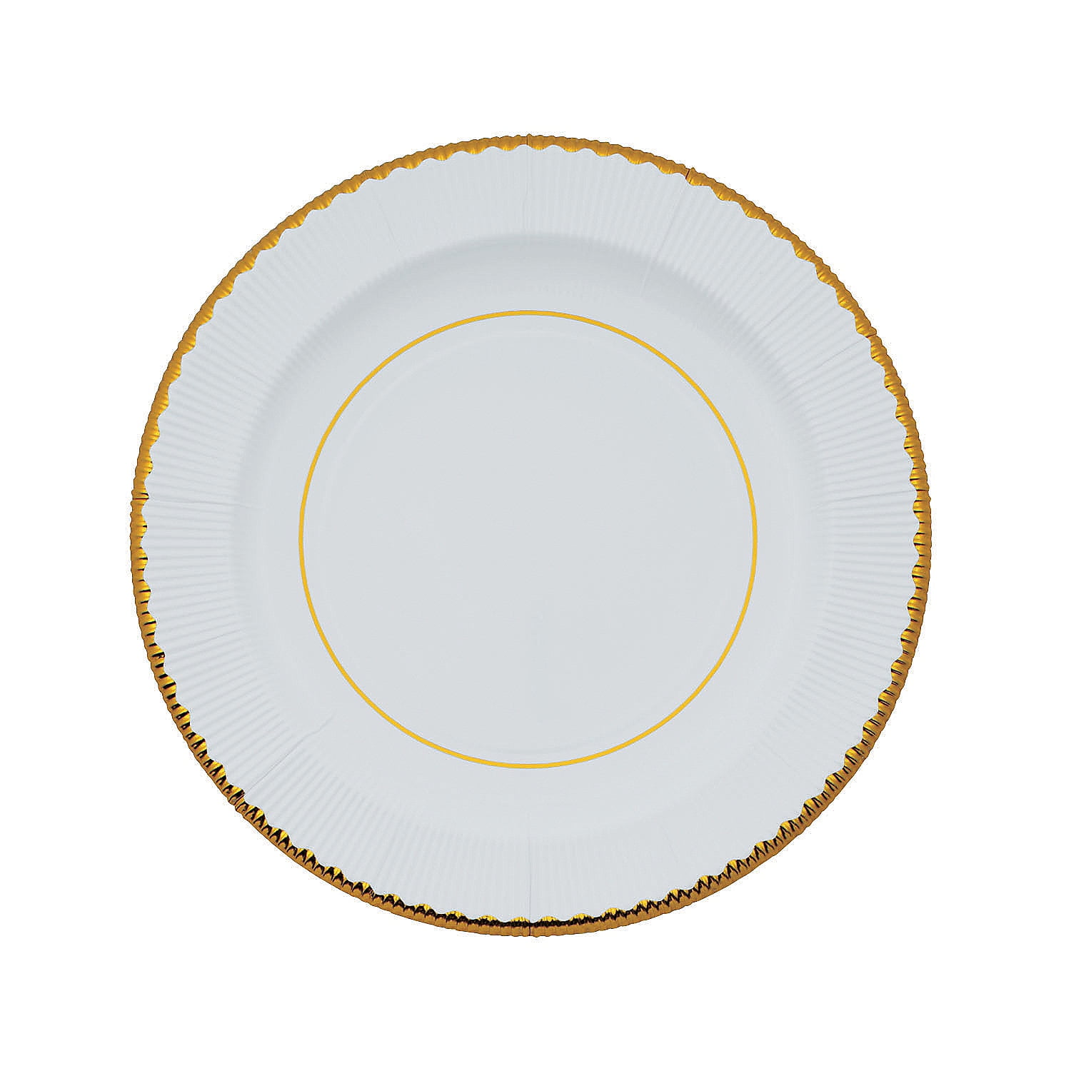 Gold Rimmed Dinner Plates (8Pc) Party Supplies 8 Pieces