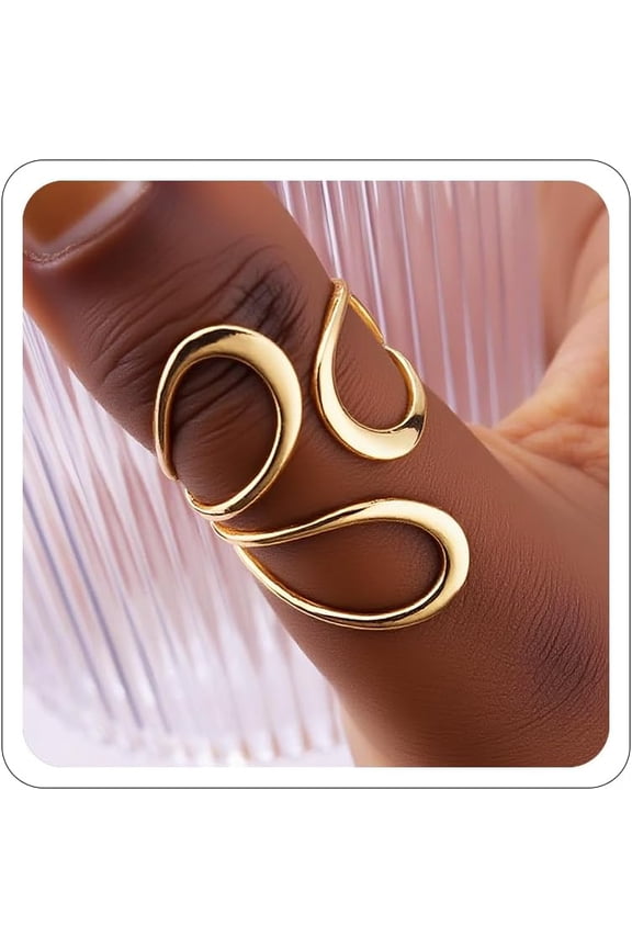 Gold Rings for Women Non Tarnish Adjustable Thumb Ring for Women Finger Ring Chunky Gold Silver Rings Anillos Para Mujer Stainless Steel New Year Anniversary Birthday Jewelry