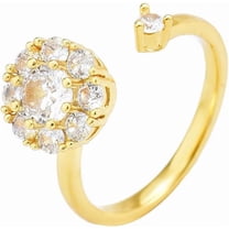 Gold Rings for Women Open Anti Anxiety Spinner Ring Adjustable Fidget Rings Evil Eye Flower Ring Jewelry