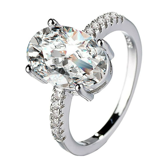 Gold Rings for Women True Moissanite Diamond Ring Large Oval Egg Ring Female Jewelry Wedding Bands Engagement Rings wedding gifts decoracion de boda