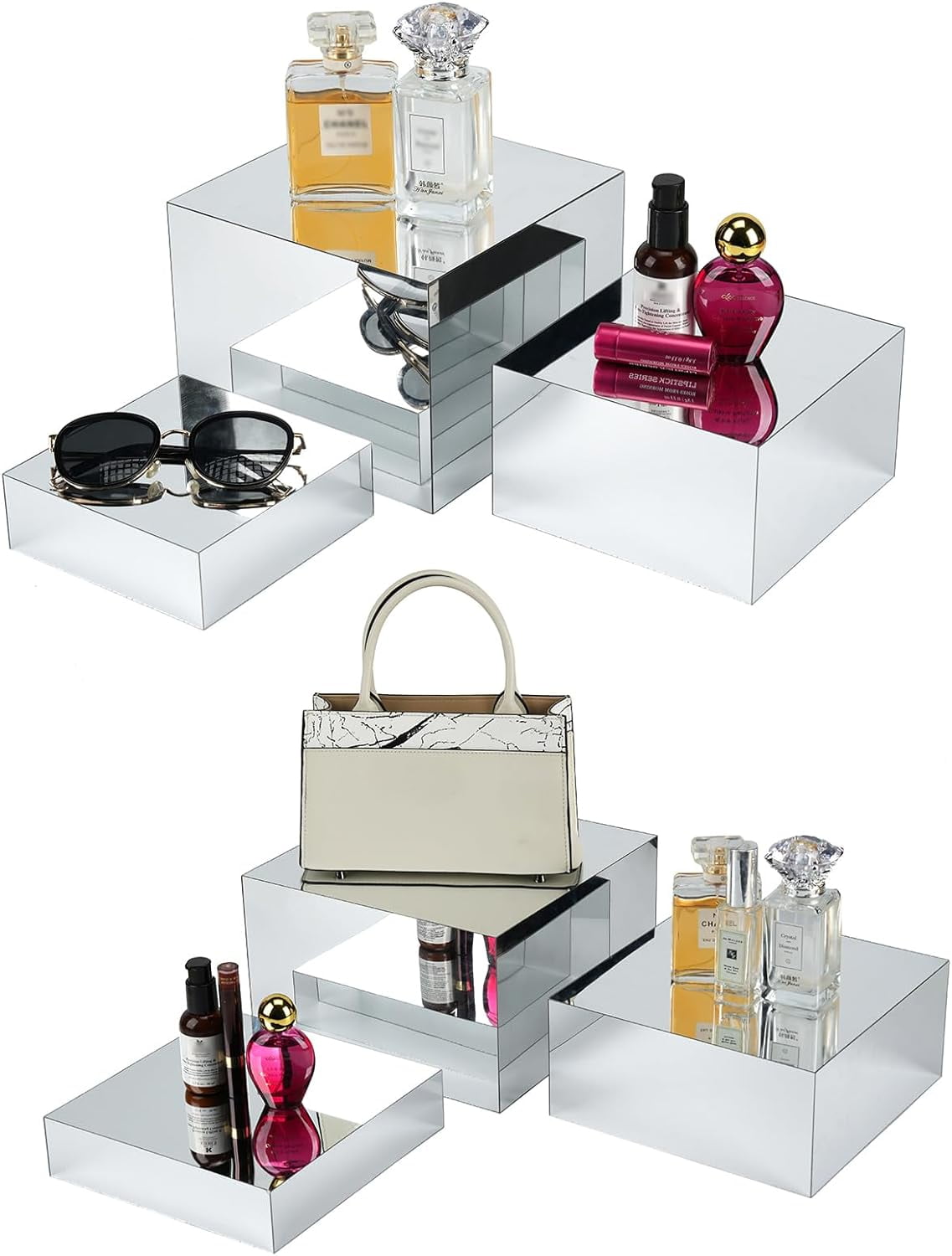 Gold Risers Display Stands, 6pcs Acrylic Display Stand, Purse Stand ...