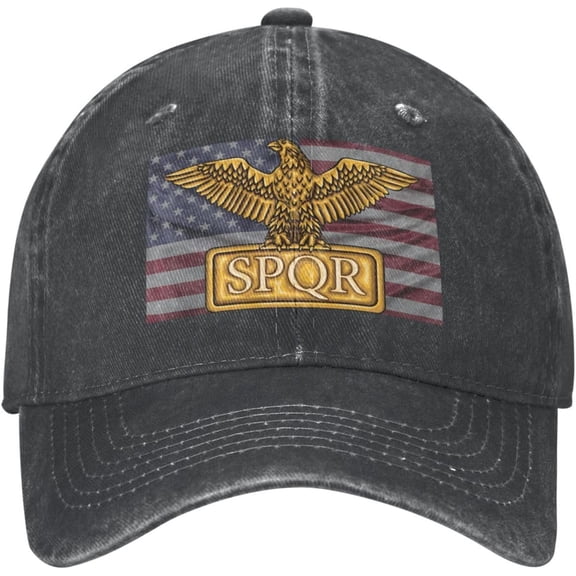 Gold Roman Imperial Eagle SPQR Baseball Cap Adjustable Personalized Adult Sports Hats