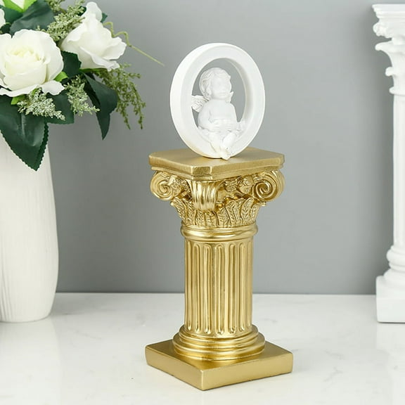 Gold Roman Pillar Resin Sculpture Column Decor Roman Pillar Statues Room Crafts Furnishings