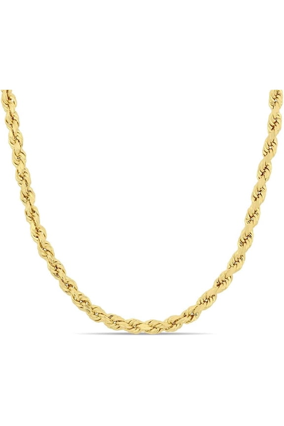 Gold Rope Chain Necklace for Men & Women – 100% Real 10k or 14k Gold, Lightweight, Premium Craftsmanship