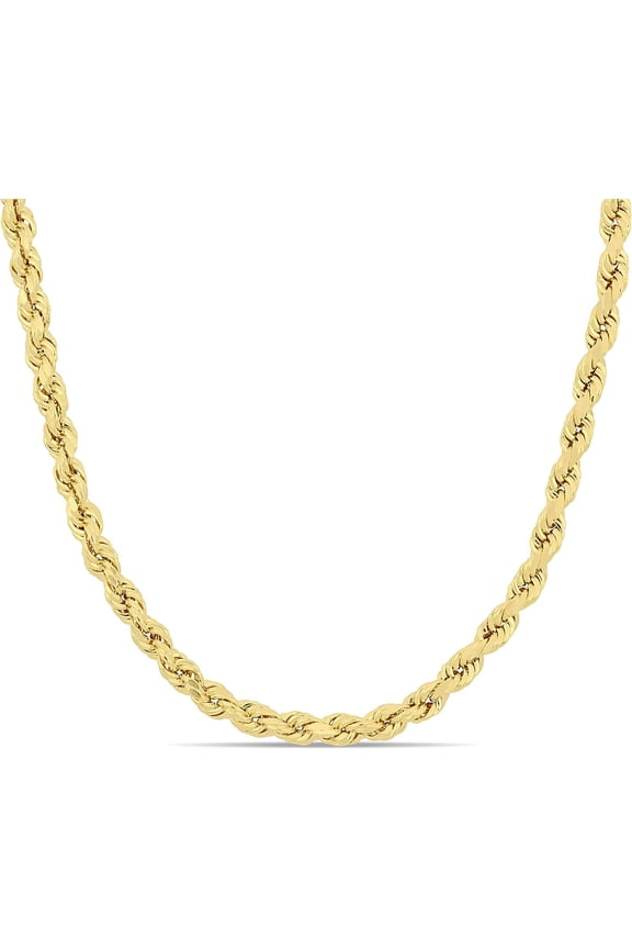 Gold Rope Chain Necklace for Men & Women – 100% Real 10k or 14k Gold, Lightweight, Premium Craftsmanship