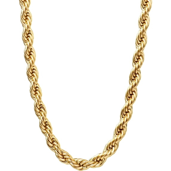 Gold Rope Chain for Men 2.5mm 3mm 4mm 18K Gold Plated Stainless Steel Rope Chain Necklace for Mens Women