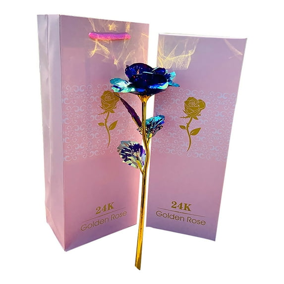Gold Rose 24K Plated Gold Dipped Rose, Forever Preserved Red Rose Flowers with Stand,Romantic Gift for Valentine's Day and Anniversary, Best Gifts for Her, Wife, Mothers Day