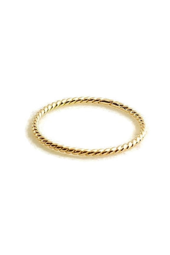 14K Gold Filled 1.2mm Twisted Wire Stackable Knuckle Ring Size 7 Handmade
