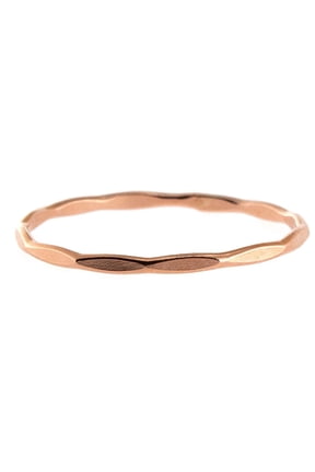 14K Rose Gold Filled 1.2mm Faceted Hammered Stackable Knuckle Ring Size 7 Handmade