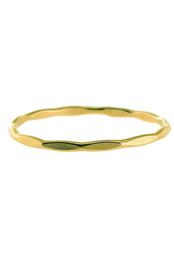 14K Gold Filled 1.2mm Faceted Hammered Stackable Ring Size 9 Handmade