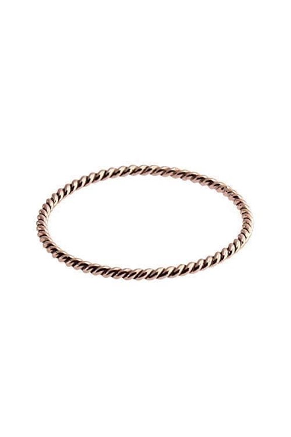 Gold, Rose, or Silver Stacking Ring, Sold as One Stackable Ring, Ultra Thin 1.2mm Stack Ring Minimalist Ring Knuckle Ring (9 US, Rose Gold Filled/ Twisted wire)