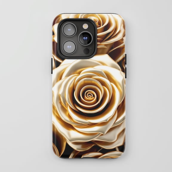 Gold Rose for All iPhone Series Tough Phone Case Luxury Art