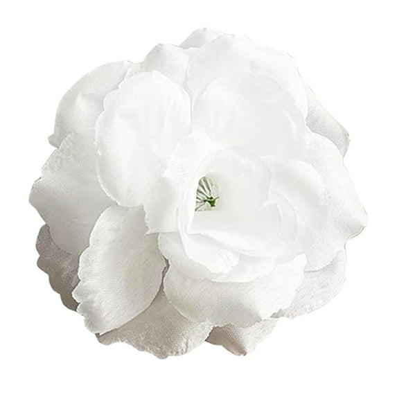 Gold Roses Artificial Flowers, 1 Pack Fake Silk Gold Flowers Real Looking Faux Blossom Rose Flower Head for Wedding Bouquet Party Decor DIY Crafts Floral Arrangements (White)