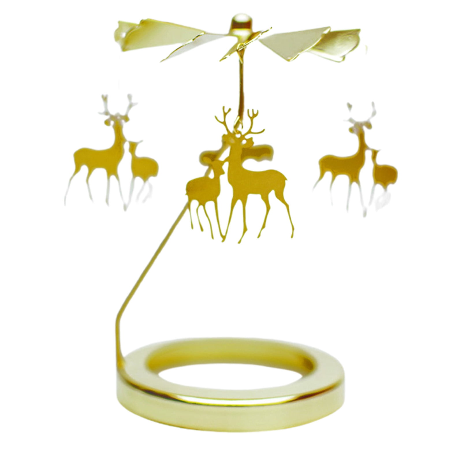 Gold Rotary Candle Holder Spinning tea light Candlestick Windmill ...