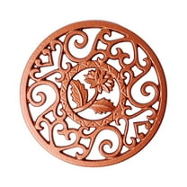 Gold Round Heat-Resistant Trivet For Iron Kettles, Hot Pots And Dishware - Protective Kitchen Countertop And Dining Table Holder For Hot Pots, Pans And Cookware