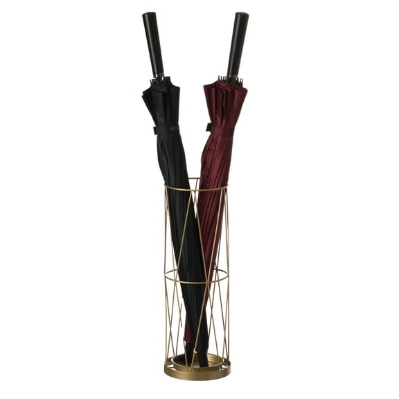 Gold Round Vertical Design Umbrella Holder Stand for Indoor and Outdoor with Drip Water Tray