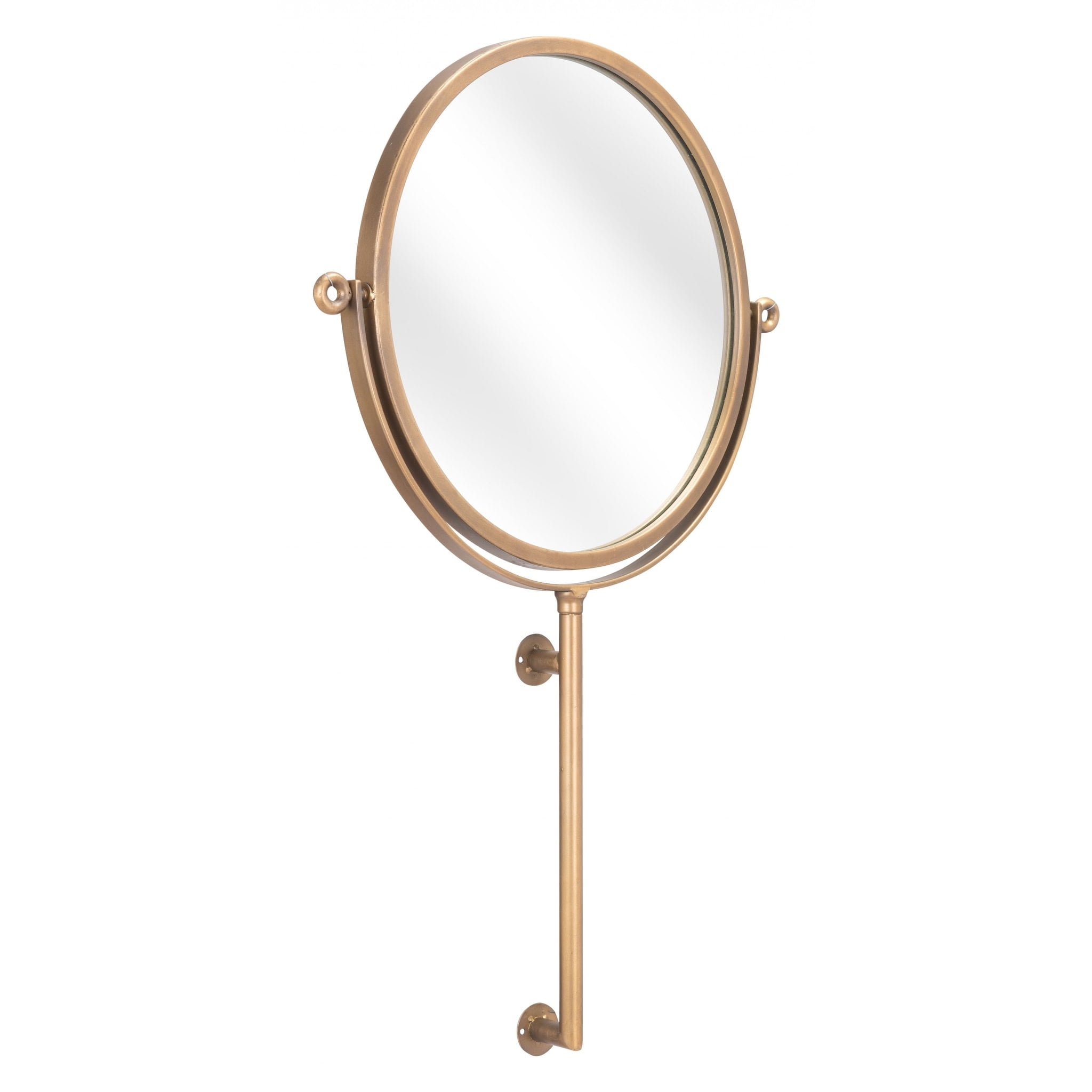 Gold Round Stainless Steel Wall Mount Vanity Mirror