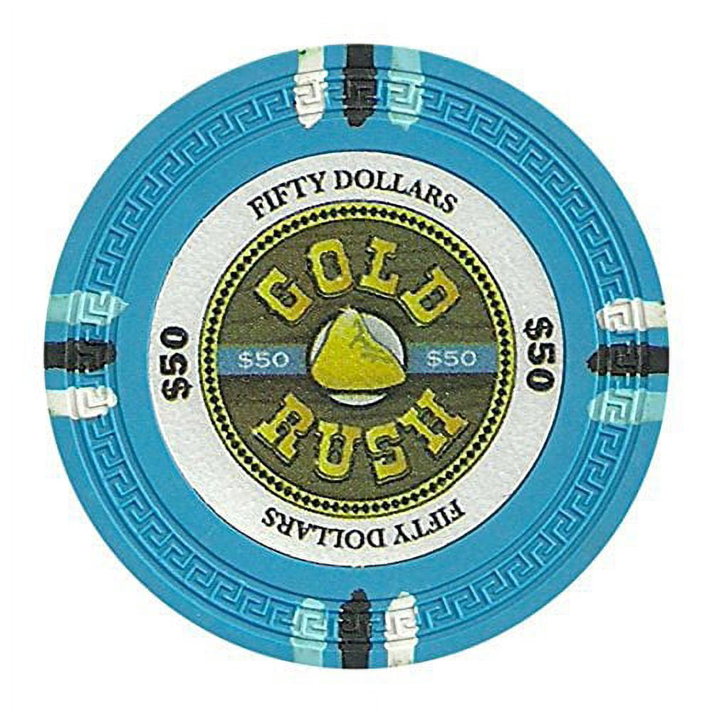Gold Rush 13.5g Poker Chips, 50 Heavy Weight Clay Composite, 50pack