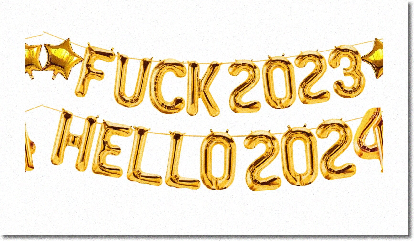 Gold Rush 2024 Giant Balloons & Banner for New Year's Eve & Graduation