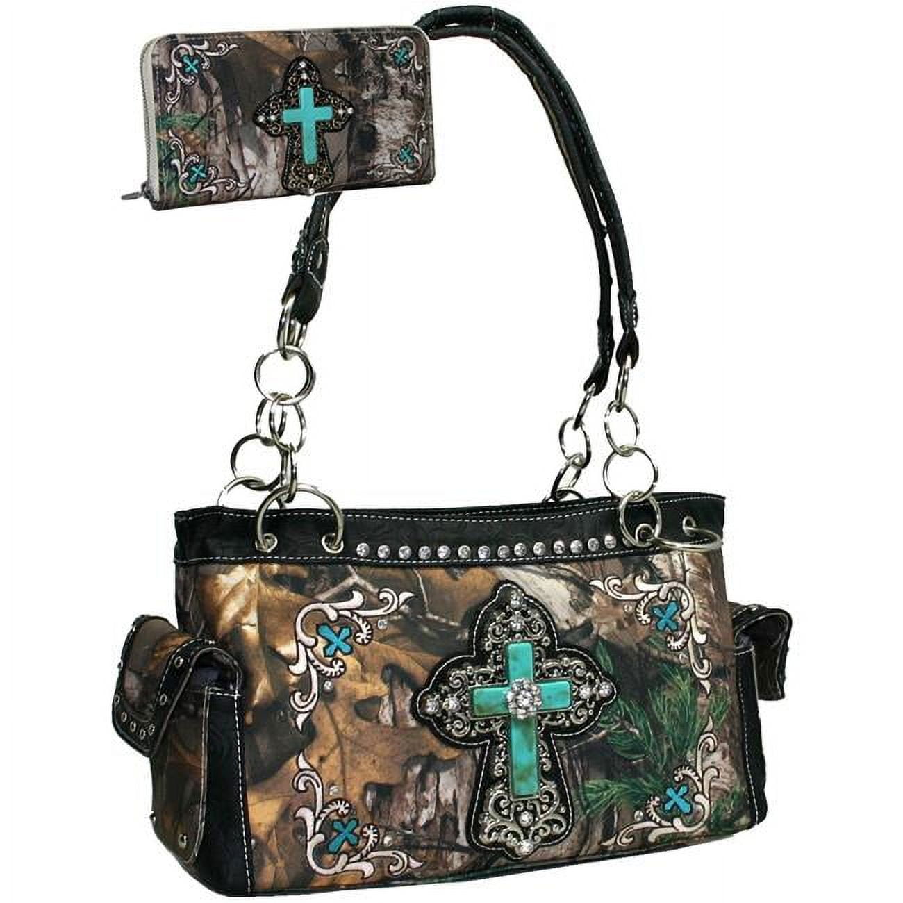 Amazon.com: Western Style Rhinestone Cross Tote Concealed Carry Purse Laser  Cut Handbag Women Shoulder Bag Wallet Set (Beige Set) : Clothing, Shoes &  Jewelry