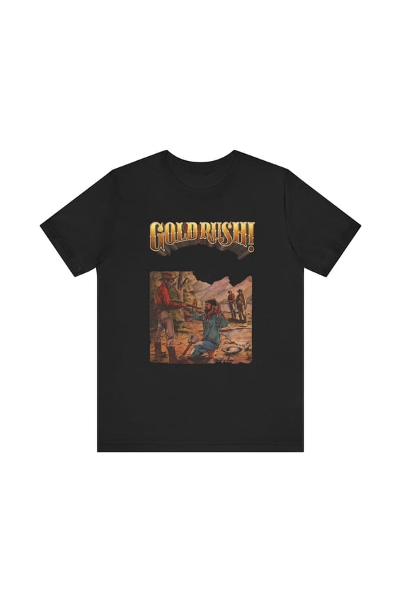 Gold Rush! MSDOS PC 90s Retro Style Cover Art Unisex Jersey Short Sleeve Tee