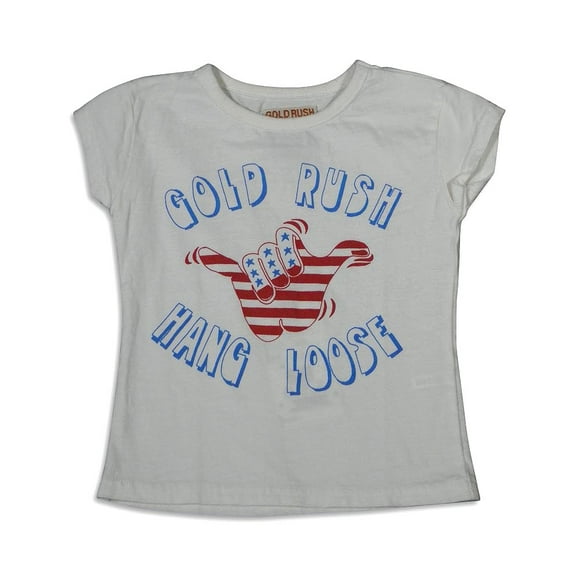 Gold Rush Outfitters - Little Girls Short Sleeve Logo'd T-Shirt 25959-4 (white hang loose)