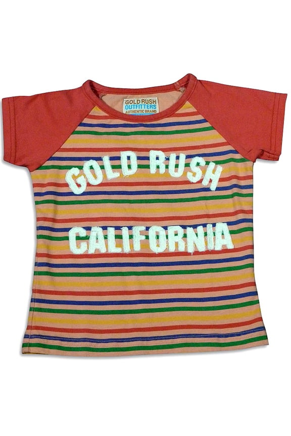 - Little Girls Short Sleeve Logo'd T-Shirt 25970-3 (red stripe)