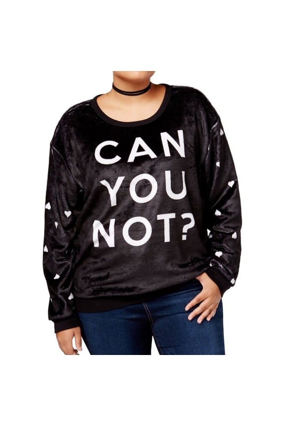 Gold Rush Womens Can You Not? Sweatshirt, Black, Plus Size, 1X