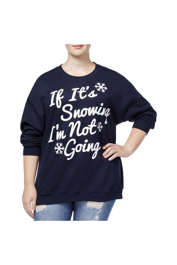 Gold Rush Womens Plus Snowflake Holiday Party Sweatshirt