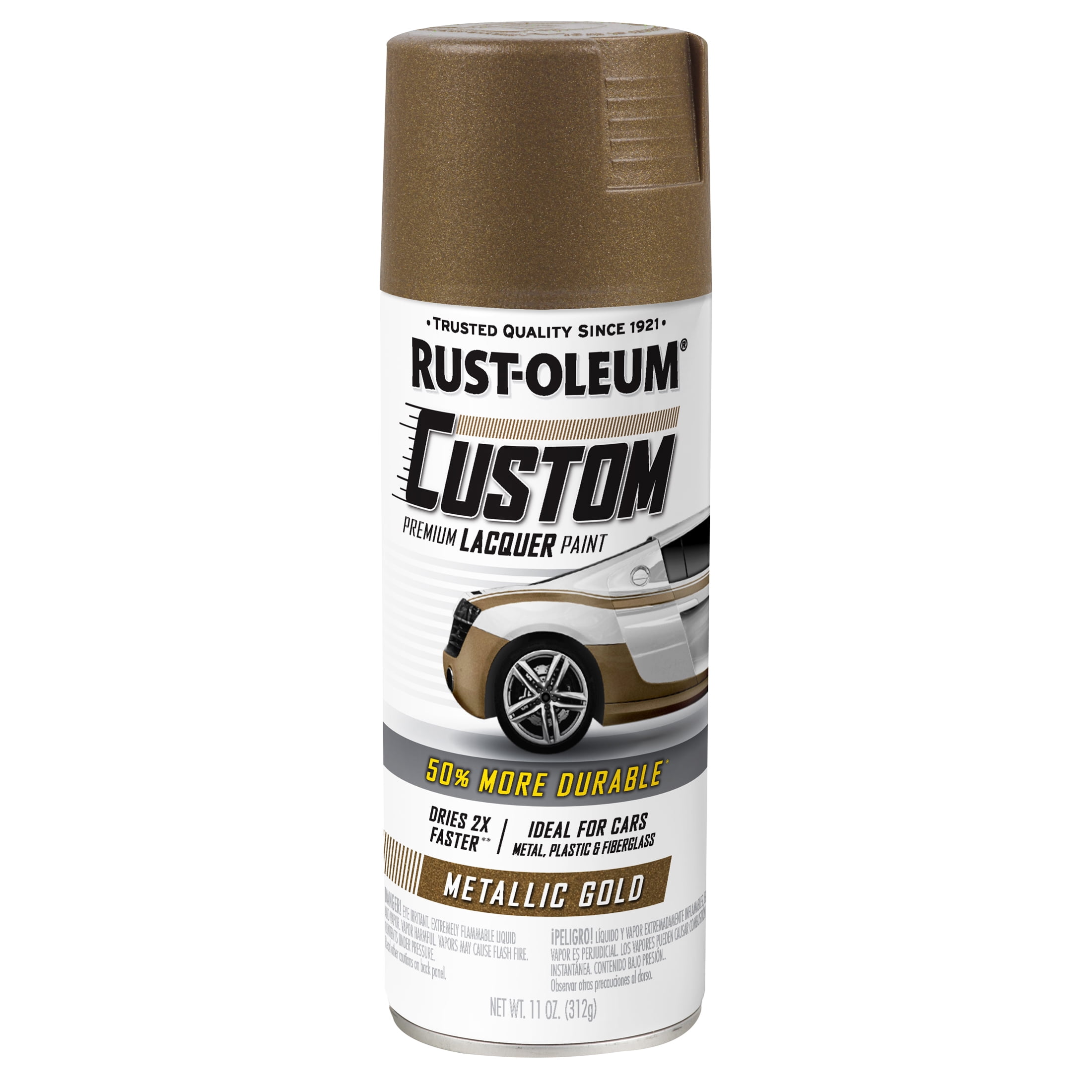 Gold, Rust-Oleum Custom Automotive Metallic Lacquer Spray Paint-323352, 11 oz, 6 Pack