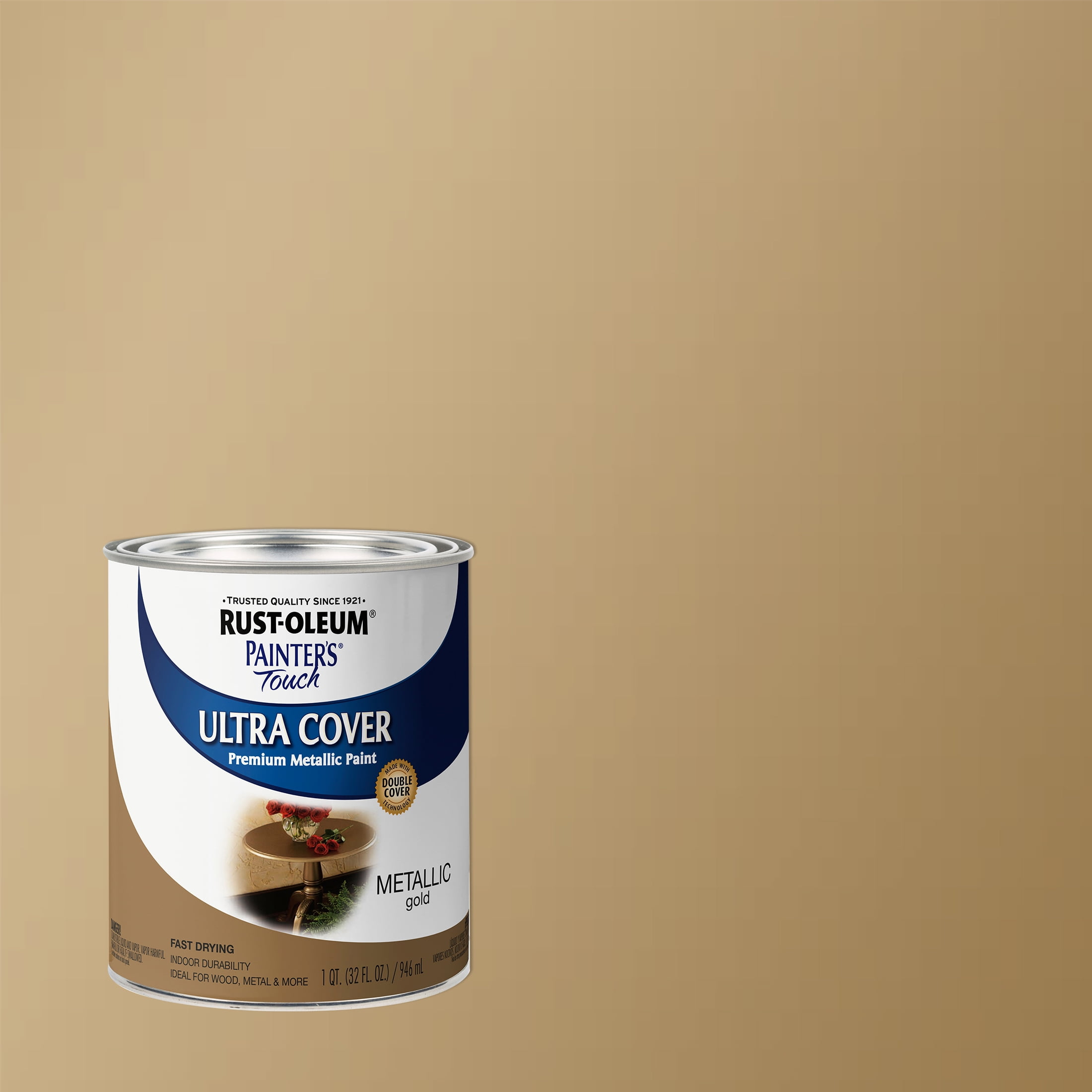 Gold, Rust-Oleum Painter's Touch Ultra Cover Satin Metallic, Quart, 2 Pack